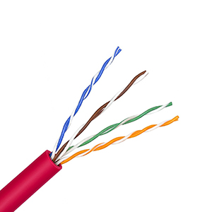 101154RD - CAT5e 350MHz Cable, 4 Pair, UTP, Riser Rated (CMR), Solid Bare Copper - Red - 1000ft