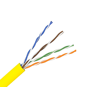 101154YL - CAT5e 350MHz Cable, 4 Pair, UTP, Riser Rated (CMR), Solid Bare Copper - Yellow - 1000ft