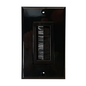 102080BK - Bulk Cable Wall Plate with Bristle Opening - Black