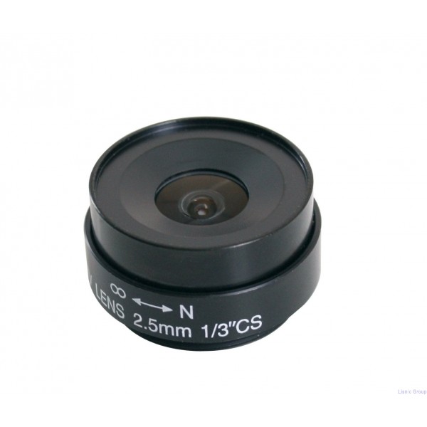 245830 - CS Mount Camera Lens - Fixed IRIS - Fixed Focal - 1/3", 2.5mm, F2.0