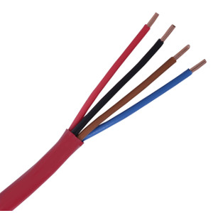 159644RD - Fire Alarm Wire - 16 AWG/4 Conductor, Plenum (FPLP), Unshielded, Solid Bare Copper, 1000ft