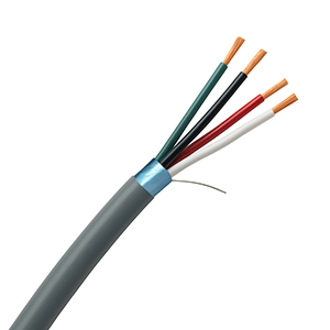 155474GY - Security Wire - 22 AWG/4 Conductor, CL3R, Shielded, Stranded Bare Copper, 1000ft - Grey