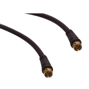 500926/12BK - RG6 F-Type Coax Patch Cable - Gold Connectors - Male to Male - 12ft