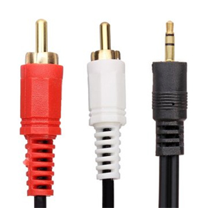 501509/03 - 3.5mm Stereo Male to (2) RCA Stereo Male Cable - Gold Plated - 3ft