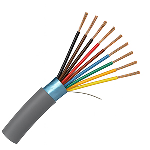 155477GY - Security Wire - 22 AWG/8 Conductor, CL3R, Shielded, Stranded Bare Copper, 1000ft - Grey
