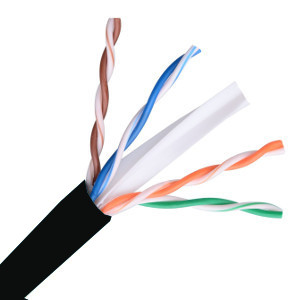 101160BK - CAT6 Cable, 4 Pair, UTP, Riser Rated (CMR), Solid Bare Copper - Black - 1000ft