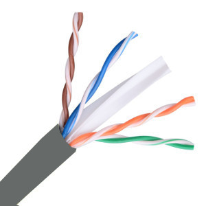 101168GY - CAT6A 750MHz Cable, 10G, 4 Pair, UTP, Riser Rated (CMR), Solid Bare Copper - Grey - 1000ft
