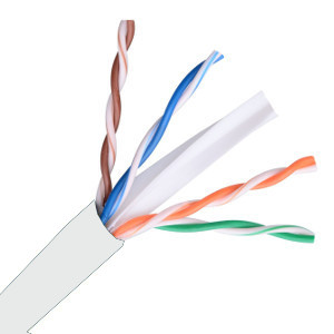 101164WH - CAT6E 550MHz Cable, 4 Pair, UTP, Riser Rated (CMR), Solid Bare Copper - White - 1000ft