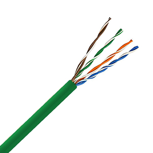 101354GN - CAT5e 350MHz Cable, 4 Pair, UTP, Plenum Rated (CMP), Solid Bare Copper - Green - 1000ft