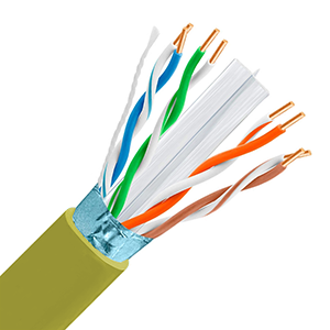101361S/YL - CAT6E 600MHz Cable, 4 Pair, FTP, Plenum Rated (CMP), Solid Bare Copper - Yellow - 1000ft