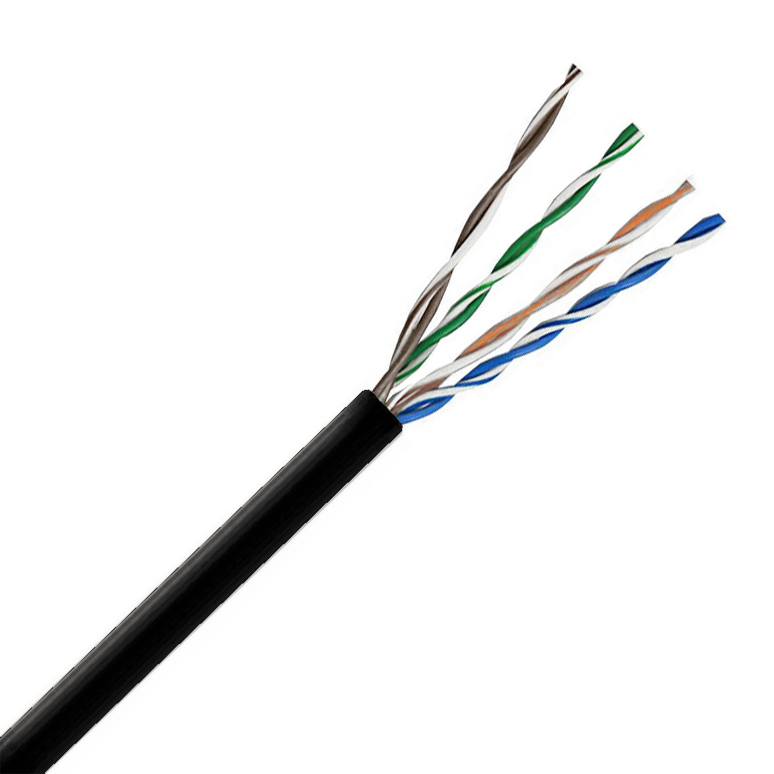 101354BK - CAT5e 350MHz Cable, 4 Pair, UTP, Plenum Rated (CMP), Solid Bare Copper - Black - 1000ft