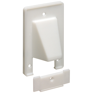 102071WH - Reversible Two-Piece Low-Voltage Cable Entrance Plate - Single Gang - White