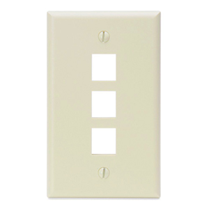 102103AL - 3-Port Keystone Wall Plate - Almond