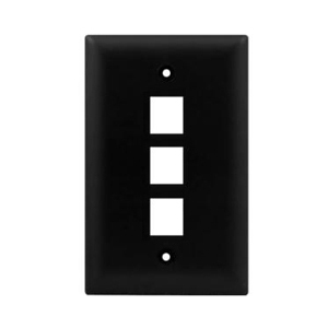 102103BK - 3-Port Keystone Wall Plate - Black