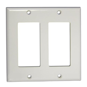 102147-WH - Decora Trim Ring Wall Plate - Double Gang - White