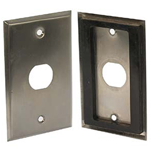 102162 - 1-Port Single Gang Stainless Steel Wallplate with Water Seal