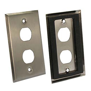 102163 - 2-Port Single Gang Stainless Steel Wallplate with Water Seal