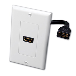 102172WH - 1-Port HDMI Wall Plate - White