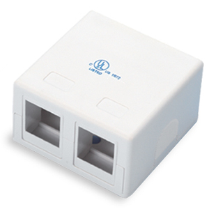 102302WH-A - 2-Port Keystone Surface Mount Box - White