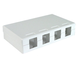 102304D/WH - 4-Port Keystone Surface Mount Box (Suitable for 8-in-a-row Jacks) - White