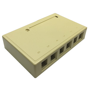 102306D/IV - 6-Port Keystone Surface Mount Box (Suitable for 8-in-a-row Jacks) - Ivory