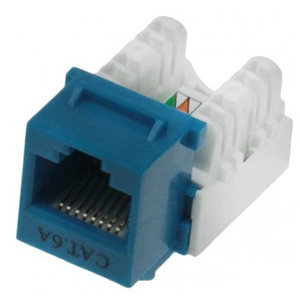 102671BL - CAT6A - RJ45 - 10G Punch Down Keystone Jack Insert - Blue