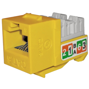 102720YL - APEX CAT6 - RJ45 - Punch Down Keystone Jack Insert - Yellow