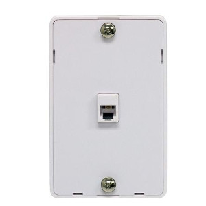 106305WH - 1-Port RJ11 6P4C Hanging Telephone Wall Plate - White