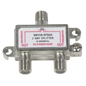 108632 - 2-Way Coax Splitter - 2.5GHz w/DC Power Pass
