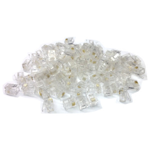 108716/100 - RJ11 (6P4C) Crimp-On Connector Plugs for Round Cable - Bag of 100
