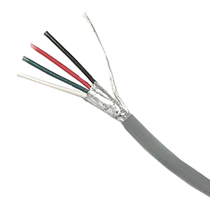 155434GY - Security Wire - 14 AWG/4 Conductor, CL3R, Shielded, Stranded Bare Copper, 1000ft - Grey