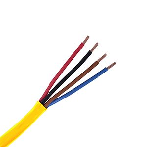 159644YL - Fire Alarm Wire - 16 AWG/4 Conductor, Plenum (FPLP), Unshielded, Solid Bare Copper, 1000ft - Yellow