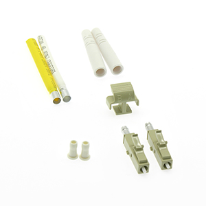 162453-2 - LC Connector, Multimode Duplex, Crimp, for 0.9mm Cable, Ivory Housing, White