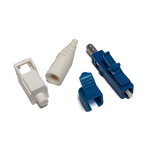 162457 - LC Connector, Singlemode Simplex, Crimp, for 0.9mm Cable, Ivory Housing, White