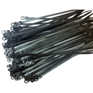 1CMG08BK/100 - 8" Mount Head UV Cable Ties - 50lbs Tensile Strength - Black (100 Pack)