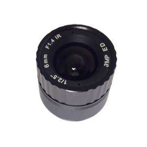 245846 - CS Mount Camera Lens - Fixed IRIS - Fixed Focal - 1/2.5", 6mm, F1.4, 3 Megapixel