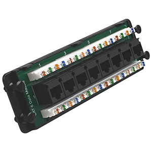 249115 - 8-Port Cat6 RJ45 Data Module, 8 x 4 pair 110 IDC Network Board for Wiring Termination Enclosure