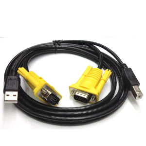 250301 - KVM (Keyboard/Video/Mouse) Cable - USB 2.0 A/B + VGA - 5ft