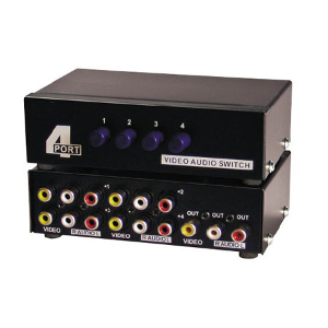 2AV034 - 4-Port RCA Composite (Red/White/Yellow) Audio/Video Switch