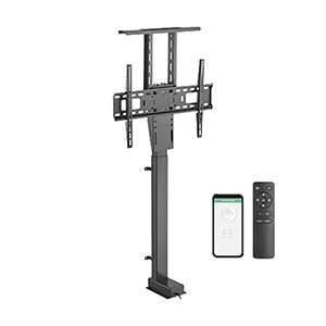 309097BK - Large Motorized TV Lift Stand Powered by the TUYA APP: 37"- 80" Screens