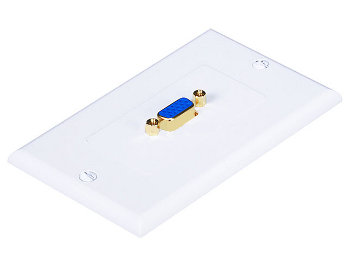 3W2010WH - VGA Wall Plate - 1 Port (Gold Plated)