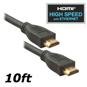 500248/10BK - High Speed HDMI Cable with Ethernet - 28 AWG - 10ft
