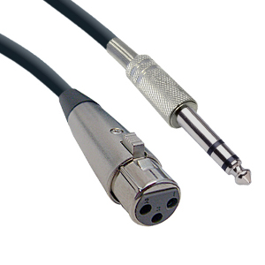 501904/25 - XLR 3-Pin to 1/4" Stereo Microphone Cable - Female to Male - 25ft