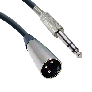 501905/15 - XLR 3-Pin to 1/4" Stereo Microphone Cable - Male to Male - 15ft