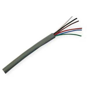 155476GY - Security Wire - 22 AWG/6 Conductor, CL3R, Shielded, Stranded Bare Copper, 1000ft - Grey